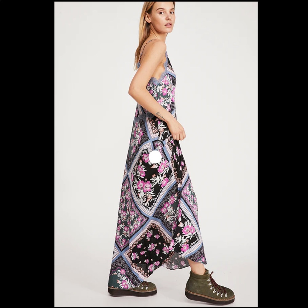 Free People Stevie Floral Lace Trim Maxi XS - Picture 2 of 3